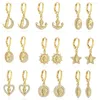 ダングルイヤリングマフィサルデザインゴールドメッキジルコンバージンメアリー幾何学的高品質ファッション女性の宗教宝石