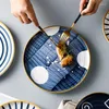 Teller Nordic Handbemalte Keramik Scheibenteller Haushalt Frühstück Dessert Steak Diner Set Porzellan