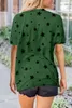 Camiseta Green Star Print Crew Neck 2023 Hot New 578C#