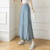 Abbigliamento etnico 2023 Hanfu cinese Pantaloni a gamba larga in chiffon Pantaloni a gonna larghi estivi a vita alta da donna Tangsuits