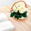 Decorative Flowers Hand-Woven Wicker Basket Simulation Flower Single Handle Small With Hand Gift