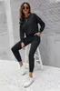 Kvinnors tvådelade byxor Kvinnor Tvådelar Sportkläder Set Solid Color Round Collar Pullover och elastiska midjebyxor S/ M/ L/ XL/ XXL Autumn Suits 230518