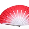 Folding Hand Fans Gradient Dance Fan Gifts Portable Plastic Bone Yangko Performance Square Fan Wedding