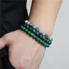 Strand matt naturlig helande sten 8mm pärlor armband för kvinnor män frostade kvarts agater malachite stretch armband elastiska smycken