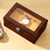 ZEWNĘTRZNE Pudełka Paski Prostokątne drewniane pudełko zegarkowe 3-bitowe zegarki Organizator Polecka Pakiet Pakiet Pakiet szklany luksusowy drewniany trumna do zegarków 230518