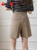 Pantalones cortos para mujer Garemay Pantalones cortos blancos de verano para mujer Pierna ancha Cintura alta Negro Estilo coreano suelto Vintage para mujer Pantalones cortos hasta la rodilla 230517