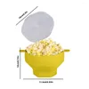 Kommen popcorn siliconen kom met deksel magnetron emmer container warmtebestendig voor huishoudelijke keuken