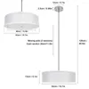 Ceiling Lights Depuley 3-light Classic Semi Flush Mount Light With Drum Shade Adjustable Height For Dining Room Bedroom E26 Base