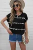 Black Tie-Dye Print Short Sleeve T-shirt met Pocket H6VQ#