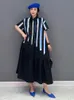 Elbise xitao patchwork sıradan elbise kadın Kore kişilik moda gevşek kapak yaka kısa kollu elbise 2023 yaz yeni smh1626