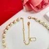 Vaientino halsbandsdesigner för kvinnliga officiella reproduktioner 5a t0p utsökt gåva guld pläterad 18k varumärkesdesigner europeisk storlek pärlor lyx med ruta 009