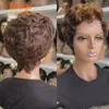 180 DENSITY BLONDE HOOGTE KLAND KORT KORT KURLY HUSH HAAR WANG 13X4 HD LAATS frontale pruiken Pixie Cut Bob Pruiken Braziliaans haar vooraf geplukte haarlijn