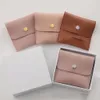 Jewelry Stand 1Pc PU Leather Pouch for Necklace Ring Bracelet Earrings Keys Organizer with Snap Gifts High End Mini Packaging Bags 230517