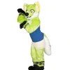 Performance Green Huksy Dog Mascot Costumes Carnaval Hallowen Gifts Unissex Adultos Fancos jogos de festa