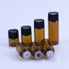 Parfüm Şişesi 100 PCS Mini Şişe Boş Cam Amber Esansiyel Yağ Şişesi Delikli Redüker Doldurulabilir Şişeler Kozmetik Örnek Test Şişesi 230517
