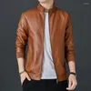 Jaqueta de couro falsa de pele masculina homens outono de inverno casual casual casual casual rOpa hombre moda preto pu outwearjaqueta masculina