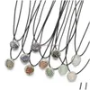Pendant Necklaces Natural Crystal Stone Net Copper Wire Wound Spring Irregar Amethyst Rose Quartz Charms Jewelry Making Neck Dhgarden Dhrzk