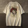 Męskie tshirty bawełniane europejskie i amerykańskie modne marka róża Rose krótkie rękawy luźne ins halfsleeved top wszechstronny para mężczyzn odzieży 230518