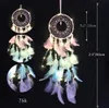 NY DUBBLE CIRCLE VIT FEATERA DREAM CATCHER MED LED Fairy Light Wall Hanging Decoration For Bedroom Tält Tak Bröllopsdekor