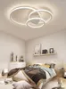 Plafondlampen moderne afstandsbediening led lamp cirkel rond ring ring kroonluchter voor slaapkamer dineren woonkamer gangpad huislettertjesachtige armaturen