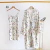 Women's Sleepwear 100% Gauze Cotton Women's Pajamas Japanese Kimono Nightgown Princess Simple Home Set Pajamas Comfortable Pajamas 2-piece set 230517