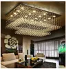 Chandeliers Contemporary Crystal Chandelier Light K9 Rain Drop Rectangle Lamp Fixtures Flush Mount LED Lighting Fixture