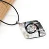 Pendentif Colliers Naturel Noir Shell Patchwork Losange Collier Bijoux Nacre Pour Femmes Hommes DIY Charmes Cadeau