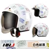 Motorradhelme Retro Helm Casco Moto Motocross Straßenrennen Männer Reiten Half Face Big Visier HNJ 603