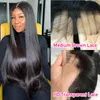 Figs de renda 5x5 HD Fechamento para mulheres negras Osso brasileiro brasileiro reto 30 polegadas transparente 13x4 Frente Human Hair Wig