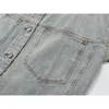 Kvinnors jackor vintage baggy denim jacka kvinnor överdimensionerade tvättade jeanrock streetwear