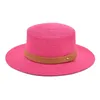 Wide Brim Hats 2023 Summer Beach Straw Hat Female Casual Panama Lady Women Flat Leather Belt Cap Girls Sun Chapeau