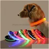 Dog Collars Leashes Led Nylon Pet Collar Recharge Light Flashing Glow In The Dark Antilost/ Car Accident Avoid Sxl Drop Delivery H Dhzdr