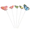 装飾的な花5 PCSプラグバタフライセットフェイクスプリングアウトドアデコレーション3D蝶庭のヒマワリの装飾品の挿入物