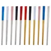 Chopsticks Stainless Steel 304 High-grade Tableware Black Gold White Square Non-slip Korean Gold-plated