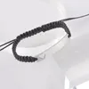 Link Armbanden FNIXTAR 5PCS roestvrijstalen spiegel Poolse balk String Bracelet Zwart gevlochten touw Wirst geweven handgeboden geschenken