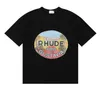 Rhude Mens Thirts High Street Fashion Designer for Men Shirt Shirt Shirt Sleeve Print Crewneck T-Shirt Top Tope Asian Size G9of#