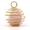 Pendant Necklaces Natural Crystal Stone Net Copper Wire Wound Spring Irregar Amethyst Rose Quartz Charms Jewelry Making Neck Dhgarden Dhrzk