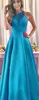 Long Sweety Formal Evening Dresses Crystal Deep V-Neck Sexig Backless Satin A-Line Plus Size Prom Party Gowns 10