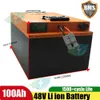 Batterie au Lithium Ion 48V 100AH Li ion BMS pour 5000w UPS Scooter vélo transport Club système solaire + chargeur 10A