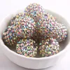 Beads Kwoi vita Handmade Colorful 12mm 20mm 22mm Chunky Resin Rhinestone Beads Ball for Kids Girls Jewelry Making