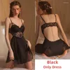 Women's Sleepwear Sexy Lingerie Pamajas Set For Women Silk Robes Night Dress Lace Nightgown See Through Camisole Backless Sleep Tops