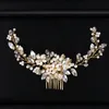 Cristaux Perles Peignes De Cheveux De Mariée Couronne Diadème De Mariage Accessoires De Cheveux Femmes À La Main Bandeau Ornements Femme De Bal Coiffure Bandeau Chapeaux ZJ08