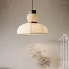 Lampade a sospensione Lampadario a vento silenzioso giapponese Panno Luci sospese a led Arte Ristorante Camera da letto Armadi Zen Modellazione Illuminazione Decorazioni per la casa