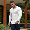 Polo's voor heren Spring herfst mode mannen met lange mouwen gebreide poloshirt fitness kleding slanke fit strips polo t-shirt mannelijke merk gym TEES tops 230518