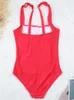 Women's Swimwear One Piece Plus Size Swimsuit Women Solid Slimming Sexy Classic Backless Bodysuit Summer Beach Bathing Wear S-2XL