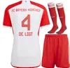 2023 2024 Davies Soccer Jerseys Club Champions 6 SANE HRFC Gnabry Muller Munich Camisa de fútbol Traje para hombres con calcetines Kit Munchen Musiala