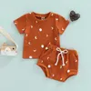 Clothing Sets Newborn Baby Summer Clothing Sets Toddler Infant Boys Girls Cotton Sun/Moon Print Short Sleeve T-shirtsandShorts Tracksuits