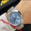 Fabriksleverantör Mens Watch Ice Blue Dial Platinum 41mm Automatiska mekaniska herrklockor Sapphire vattentäta armbandsur316j