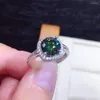 حلقات الكتلة المتقدمة خاتم الرجال الأصلي المتقدم مويسانيت براقة 2 الأخضر الماس الأخضر عالية الكربون المجوهرات فاخرة الزفاف