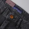 Jeans 23SS Marke Herren Luxus Designer High Street Gerade Jean Herren Blau Gewaschen Großes Loch Reißverschluss Hosen Schwarz Pantb